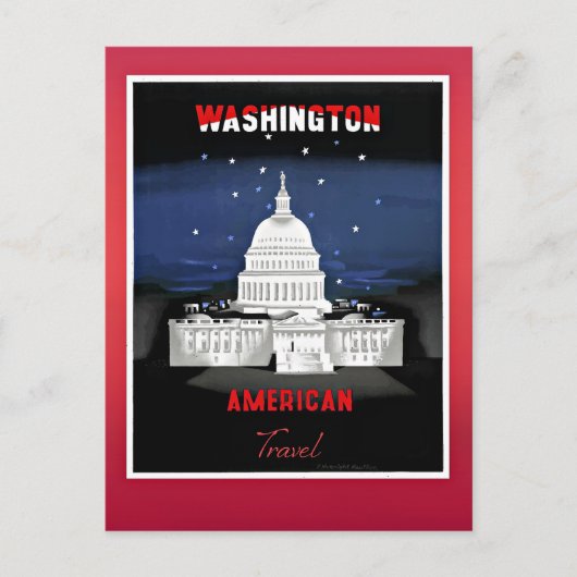 Travel Washington, vintage poster Briefkaart (Voorkant)