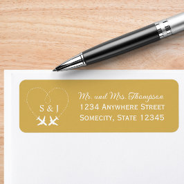 Travel Wedding Airplane Aviation Return Address  Etiket