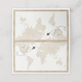 Travel Wereldkaart Baby shower Place Card Plaatskaartje (Buitenkant ongevouwen)