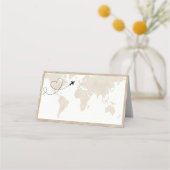 Travel Wereldkaart Baby shower Place Card Plaatskaartje (Achterkant)