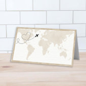 Travel Wereldkaart Baby shower Place Card Plaatskaartje