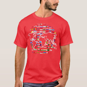 Travel Wereldkaart Traveler International World Fl T-shirt