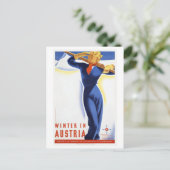 Travel Winter in Oostenrijk Ski Sports Briefkaart (Staand voorkant)
