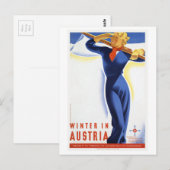 Travel Winter in Oostenrijk Ski Sports Briefkaart (Voorkant / Achterkant)