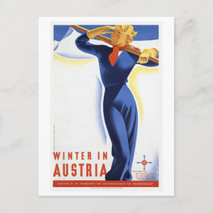 Travel Winter in Oostenrijk Ski Sports Briefkaart