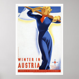 Travel Winter in Oostenrijk Ski Sports Poster