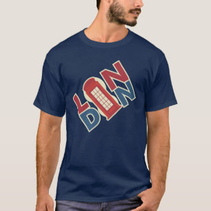 Travel World Cities London Blue Red Phone Box Pap T-shirt