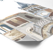 Travel World Map Airplane Baby Shower Welcome  Poster (Hoek)