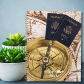 Travel World Map Passport Compass Stylish  Planner