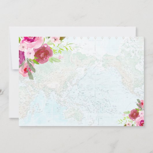 Travel Worldmap Baby shower Adventure begint met R Kaart (Achterkant)