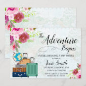 Travel Worldmap Baby shower Adventure begint met R Kaart (Voorkant / Achterkant)