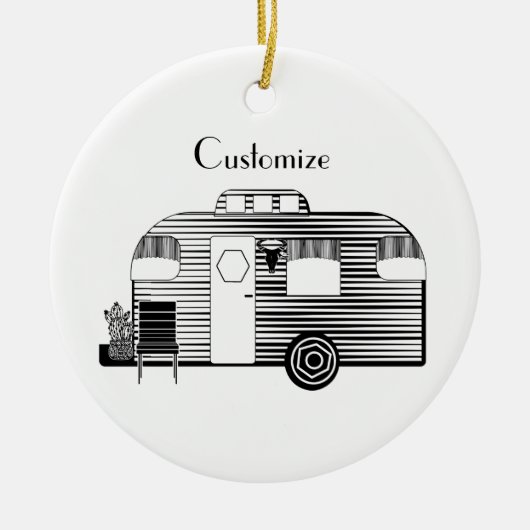 Traveler Camper Caravan Thunder_Cove Keramisch Ornament (Voorkant)