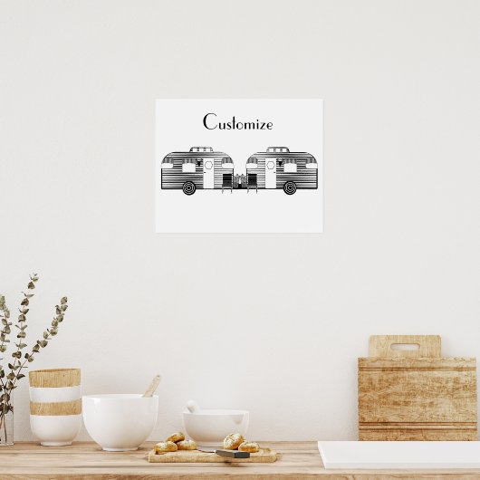 Traveler Camper Caravan Thunder_Cove Poster (Keuken)