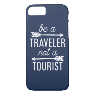 Traveler is geen toeristische marineblauwprijsvraa 	iPhone 8/7 hoesje