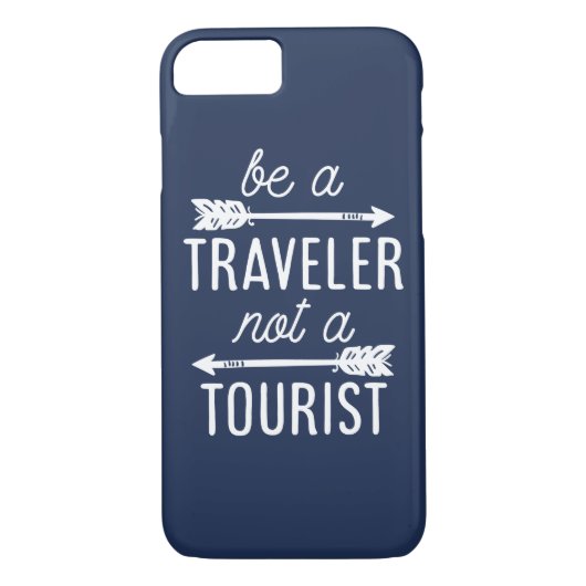 Traveler is geen toeristische marineblauwprijsvraa Case-Mate iPhone case (Achterkant)