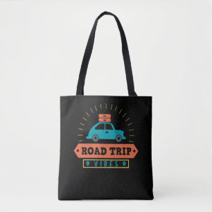 Traveler Vacking Road Trip Vibes Palm Tree Tote Bag