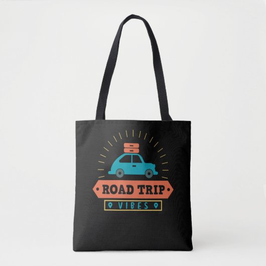 Traveler Vacking Road Trip Vibes Palm Tree Tote Bag (Voorkant)