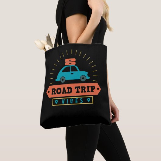 Traveler Vacking Road Trip Vibes Palm Tree Tote Bag (Dichtbij)