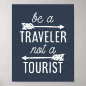 Traveler zijn geen toeristische typografie-kunst poster (Voorkant)