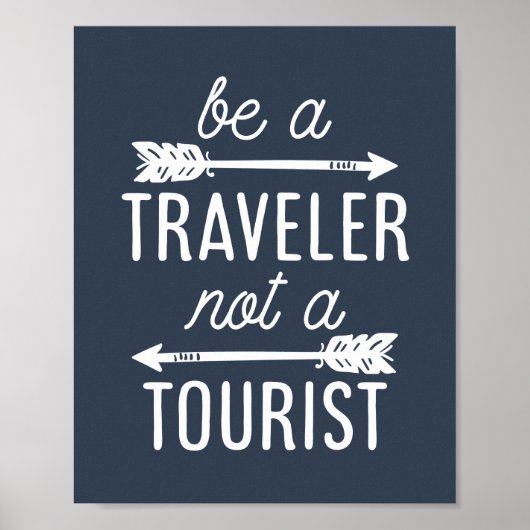 Traveler zijn geen toeristische typografie-kunst poster (Voorkant)