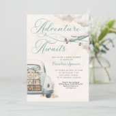 Traveling Adventure Bridal Shower Invitation Kaart (Staand voorkant)