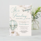 Traveling Adventure Bridal Shower Invitation Kaart (Staand voorkant)