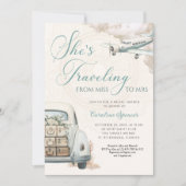 Traveling Adventure Bridal Shower Invitation Kaart (Voorkant)