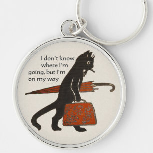  Traveling Black Cat Sleutelhanger