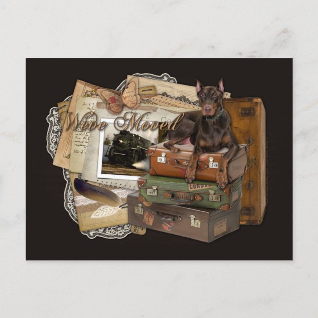 Traveling Doberman - Rocky Briefkaart (Voorkant)