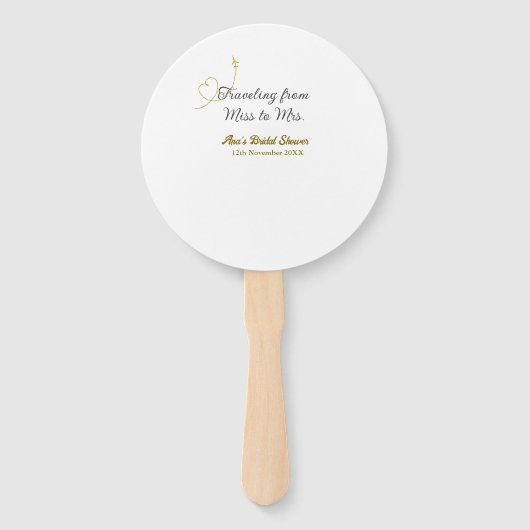 Traveling from Miss to Mrs bridal shower add name Handwaaier (Voorkant)