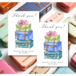Traveling from Miss to Mrs Bridal Shower Bedankkaart