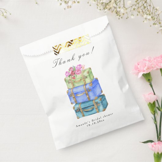 Traveling from Miss to Mrs Bridal Shower Bedankzakje (Gezegeld)