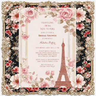 Traveling from Miss to Mrs Bridal Shower Paris  Kaart