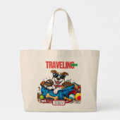 "Traveling Light" Buddy Dog Grote Tote Bag (Achterkant)