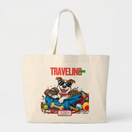 "Traveling Light" Buddy Dog Grote Tote Bag