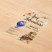 Traveling Love is een Adventure-Vrijgezellenfeest Acryl Uitnodigingen (Laagn)