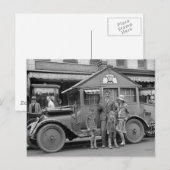 Traveling Musician, Weird Vehicle, 1929 Briefkaart (Voorkant / Achterkant)