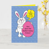 Traveling paashaas voor Kaart van kinderen (Gele Bloem)