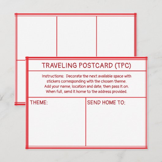 TRAVELING POSTCARD (TPC) BRIEFKAART (Voorkant / Achterkant)