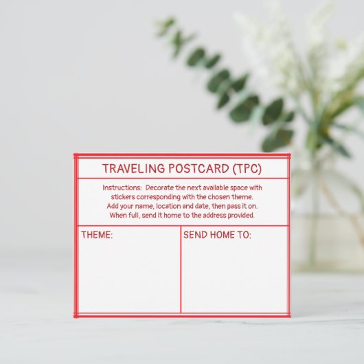 TRAVELING POSTCARD (TPC) BRIEFKAART (Staand voorkant)