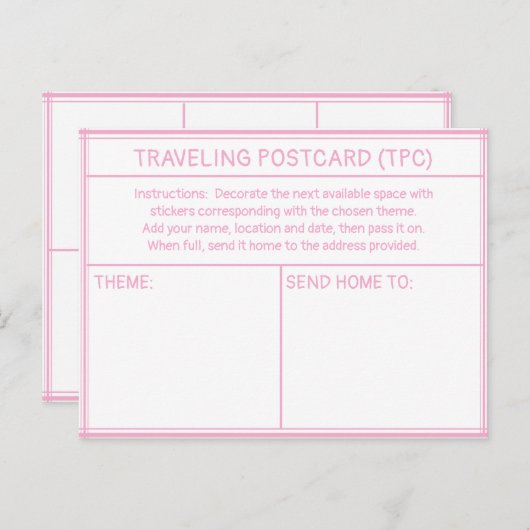 TRAVELING POSTCARD (TPC) BRIEFKAART (Voorkant / Achterkant)