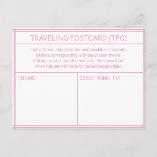 TRAVELING POSTCARD (TPC) BRIEFKAART (Voorkant)