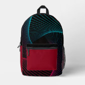 "Traveling through the Grid" Retro Backpack Bedrukte Rugzak (Voorkant)