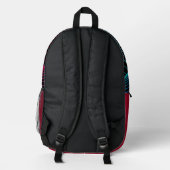 "Traveling through the Grid" Retro Backpack Bedrukte Rugzak (Achterkant)