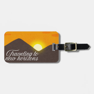 Traveling to new horizons luggage tag bagagelabel