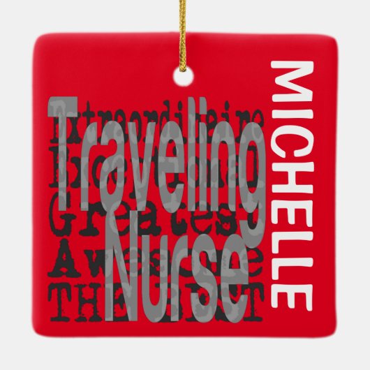 Traveling van extraordinaire verpleegkundige CUSTO Keramisch Ornament (Achterkant)