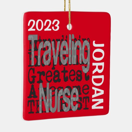 Traveling van extraordinaire verpleegkundige CUSTO Keramisch Ornament (Rechts)