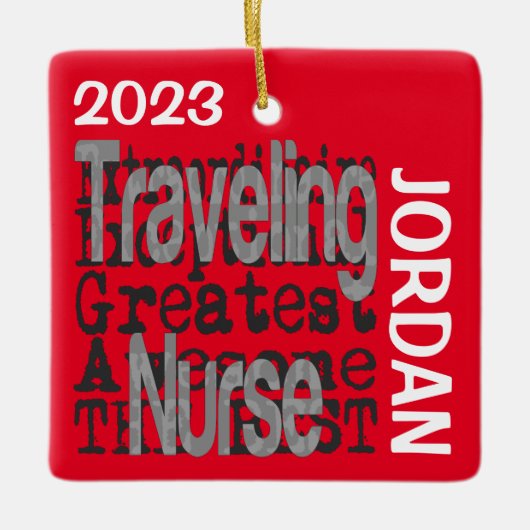 Traveling van extraordinaire verpleegkundige CUSTO Keramisch Ornament (Voorkant)