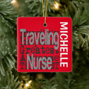 Traveling van extraordinaire verpleegkundige CUSTO Keramisch Ornament