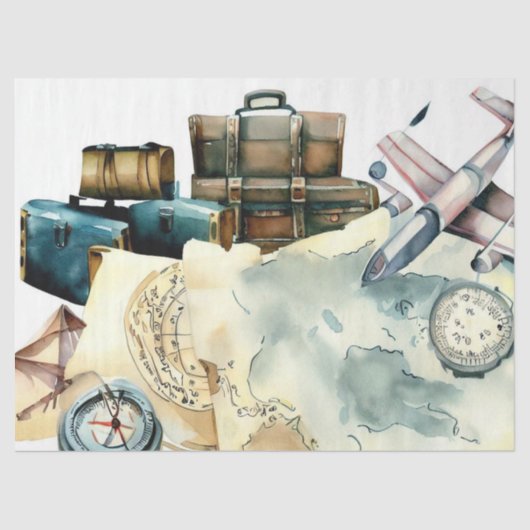 "Traveller's Delight: Avontuur wacht" Tissuepapier (Voorkant)